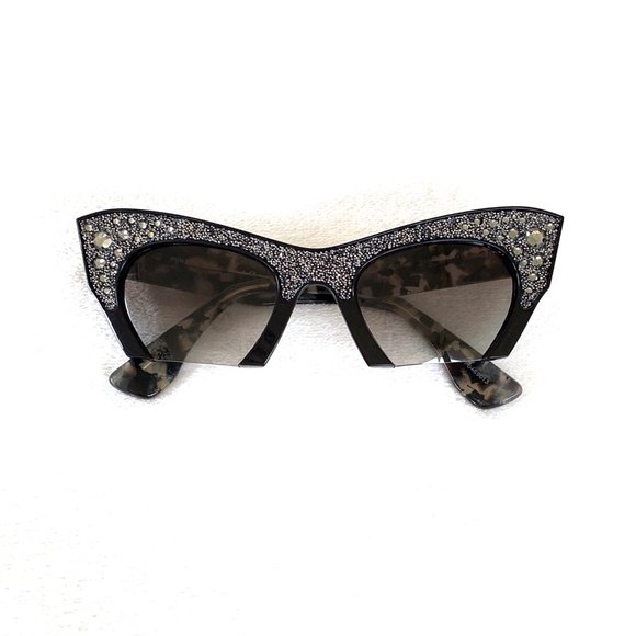 NWOT Miu Miu Rasoir Rhinestone Cat Eye Sunglasses - Picture 7 of 14